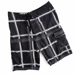 Free World Board Shorts black white size 30